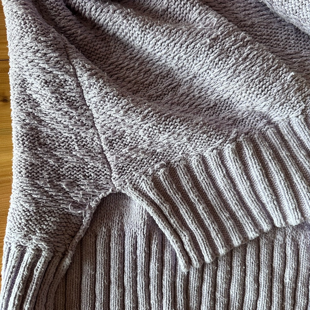 Free People Mauve Cowl Neck Sweater with Textured Cotton Knit - gently worn - Picture 4 of 5